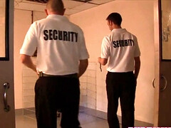 Caged slave whore is ready to get fucked by two dudes today