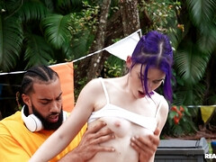 デカチン, 黒人, ハードコア, 異人種間, 公共, オマンコ, 剃毛, おもらし