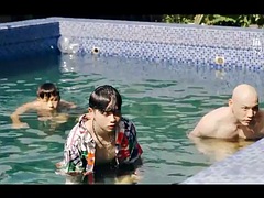 Asiatique, Gros seins, Brunette brune, Chinoise, Tir de sperme, Groupe, Hard, Fête