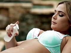 デカパイ, ブロンド, 茶髪の, レズビアン, なめる, マッサージ, 天然, オマンコ