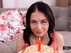 Nik Rock's first anniversary - Russian cutie Saymour Wish gets her shaved pussy licked & asslicked by Nik's big cock