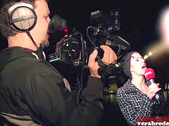 素人, フェラチオ, 茶髪の, ドイツ人, 淫乱熟女, 公共