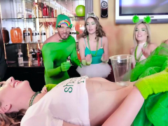 Naughty Irish teen BFFs celebrate St Patrick with orgy