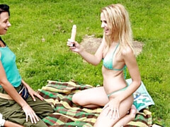 素人, レズビアン, なめる, オナニー, アウトドア, オマンコ, 剃毛, オッパイの