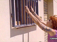 素人, ビキニ, フェラチオ, ラティーナ, アウトドア, 現実, 赤毛