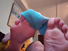 美女, ブロンド, 足, フェティッシュ, 一人, オッパイの