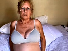 デカパイ, ディルド, お婆さん, オナニー, 熟年, 一人, オッパイの, ウェブカメラ