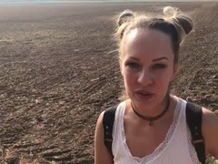 Grosser schwanz, Schwanz, Handjob, Hardcore, Masturbation, Im freien, Pov, Titten