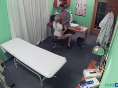Leie, Paar, Arzt, Hundestellung, Handjob, Büro, Uniform, Spanner