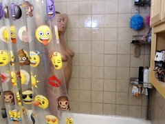 茶髪の, 熟年, ロシア人, シャワー, 一人