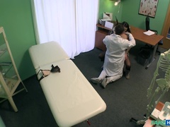 Médecin, En levrette, Léchez, Bureau, Pov, Chatte, Uniforme, Voyeur
