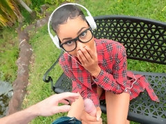 Negro, Mamada, Estilo perrito, Ébano, Pajear, Interracial, Al aire libre, Estriptis