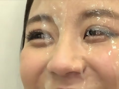 Asiatisch, Grosse titten, Viele männer bespritzen eine frau, Spermaladung, Fetisch, Gruppensex, Hardcore, Japanische massage