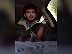 I convinced my straight Uber driver to let me jerk my hairy cock in his car, then he gave me a hand and made me cum MASSIVE!