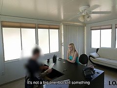 Loan4k. blue-eyed stunner is fucked on the desk because needs money