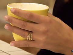 茶髪の, エロ熟女, チン, フェティッシュ, シゴき, 淫乱熟女, フェラする, オッパイの