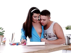 Verga grande, Mamada, Morena, Estilo perrito, Tetas naturales, Afeitado, Flaco, Adolescente