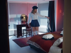 美女, ベッドルーム, デカチン, ブロンド, フェラチオ, 中出し, 自然山雀, 馬乗り