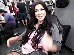 POV sex in the cowgirl pose with a gorgeous busty babe Diamond Franco