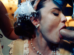 Bottes, Tir de sperme, Queue, En levrette, Robe, Faciale, Interracial, Chaussettes