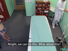 Amateur, Médecin, Doigter, Léchez, Bureau, Chatte, Uniforme, Voyeur