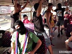Gang Bang ! Bus: Doggy, Missonary  Babe Porn