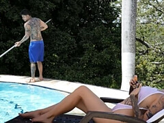 Sexy Colombian Teen Luna Vitaler Fucks Pool Boy Danner Mendez in HD Pool Sex