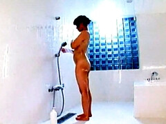 Asiatisch, Blasen, Süss, Frau, Japanische massage, Masturbation, Natürlich, Dusche