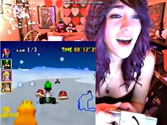 gamer girl tries not to cum while playing video game
