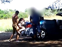 18, デカパイ, フェラチオ, 茶髪の, 車, ハードコア, 公共, スペイン人