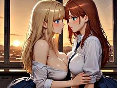 Grosse titten, Blondine, Öffentlich, Rotschopf, Student, Lehrer