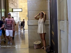 デカ尻, デカパイ, 露出狂, レズビアン, 公共, オマンコ, 一人, オッパイの