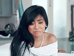 Amerikanisch, Asiatisch, Grosser schwanz, Schwarz, Papi, Schwarz