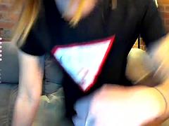 素人, 美女, ブロンド, ディルド, 淫乱熟女, 一人, おもちゃ, ウェブカメラ