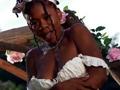 Lieveling, Zwart, Masturbatie, Kut duiken, Alleen, Tiener, Tieten likken