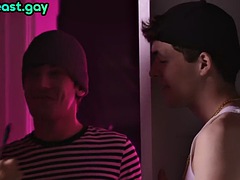 Str8 Sports DJ bareback fucks skinny twink at party