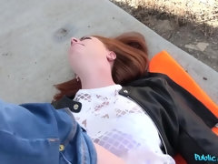 Innoccent looking redhead Mia El Camino gets fucked for money