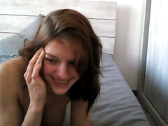 素人, お尻, 茶髪の, 彼女, オマンコ, ティーン, オッパイの, ウェブカメラ