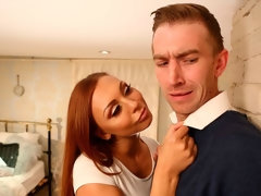 Kont, Pijpbeurt, Hondjeshouding, Handbeurt, Masturbatie, Roodharige vrouw, Tiener, Tieten likken