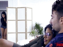 Hd, Latijnse vrouw, Zoon, Trio, Tweelingen