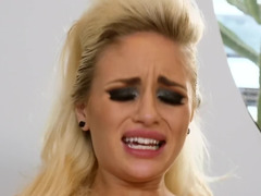 デカチン, 黒人, ブロンド, フェティッシュ, 指いじり, なめる, ショートヘア, オッパイの