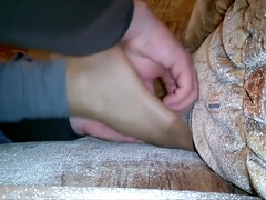 Enthousiasteling, Rondborstig, Schattig, Fetisj, Voeten fetish, Hd, Natuurlijk, Kousen