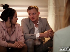 美女, デカ尻, デカパイ, ブロンド, フェラチオ, 巨乳な, バック, オッパイの