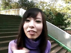 18 años, Morena, Primera ves, Japonés, Al aire libre, Pov, Flaco, Esperma