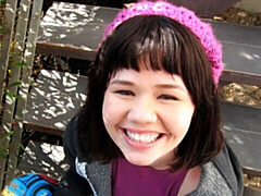 Grote kont, Grote mammen, Pijpbeurt, Bruinharig, Hondjeshouding, Kort haar, Mager, Tiener