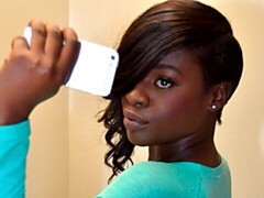 Gros cul, Grosse bite, Gros seins, Sucer une bite, Brunette brune, En levrette, Noir ébène, Pov