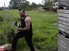 デカ尻, ブロンド, イギリス人, バック, 顔射, 熟年, 淫乱熟女, 自然山雀