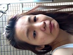 Weird asian babe pisses