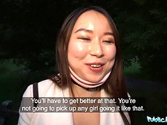 Asiatisch, Grosser schwanz, Blasen, Braunhaarige, Chinesisch, Spassig, Im freien, Öffentlich