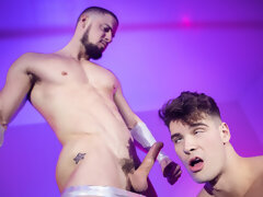 Strong men fuck the referee and come on his ass